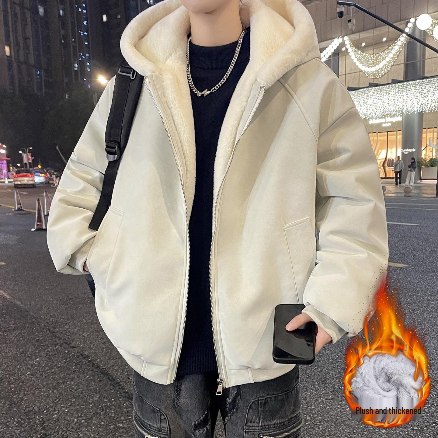 

Men s Trendy Winter Jacket with Big Fur Collar - Warm Padded Cotton Outerwear 3XL (77.5-85 kg)