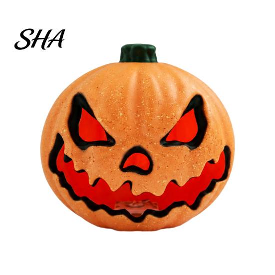 Halloween Party Decoration Evil Pumpkin Lantern, Large LED Light Up Jack O Lantern Decor Ornament for Scene, Spooky Outdoor Indoor Decoration, 1pc