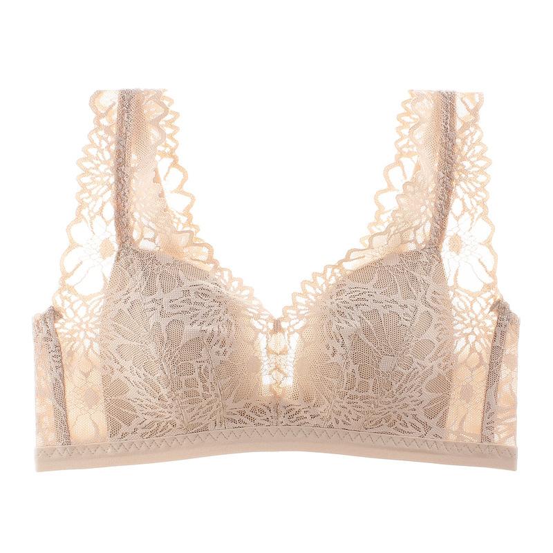 Manufacturer wholesale new vest lace bra without steel ring gathering small chest underwear comfortable thin cup