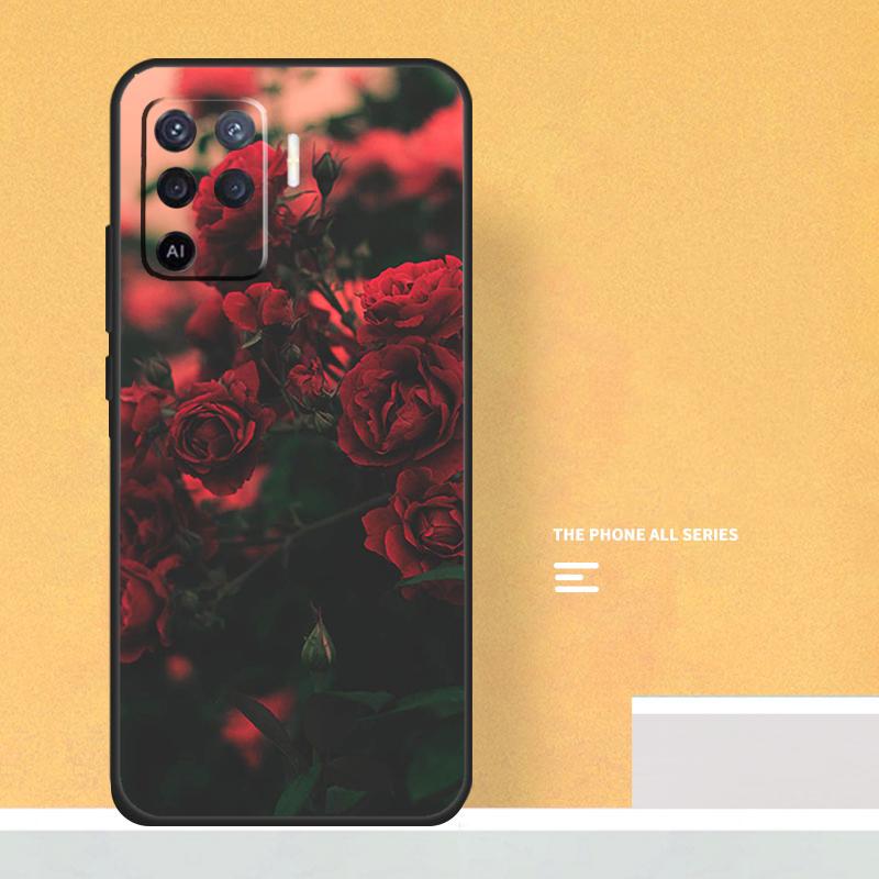 Flower Red Rose Case For Oppo A40 A60 A80 A78 A98 A58 A38 A18 A54 A74 A94 A96 A76 A16 A15 A17 A57 A5 A6 Pro