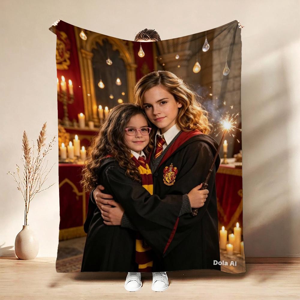 Gryffindor House Flannel Printed Blanket Comfortable Skinfriendly Throw Blanket For Bedroom Sofa Nap Home Decor Great Holiday Gift
