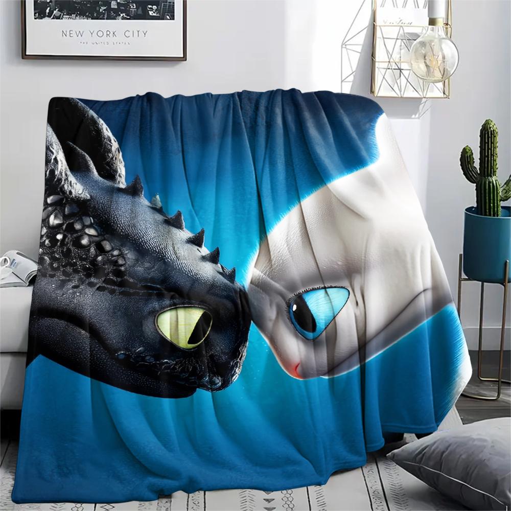 Coperta di Come addestrare la tua drago Sdentato e Furia Buia, Plaid Accogliente per Fan di HTTYD, Regalo Ideale.chl