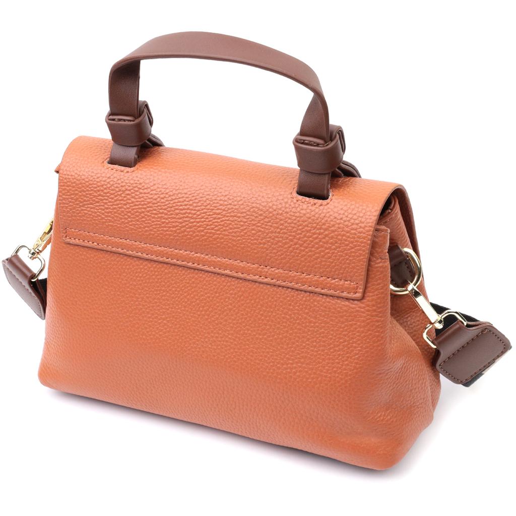 Elegant Bag for Women with a Short Handle Made of Genuine Leather Vintage 22669 Red