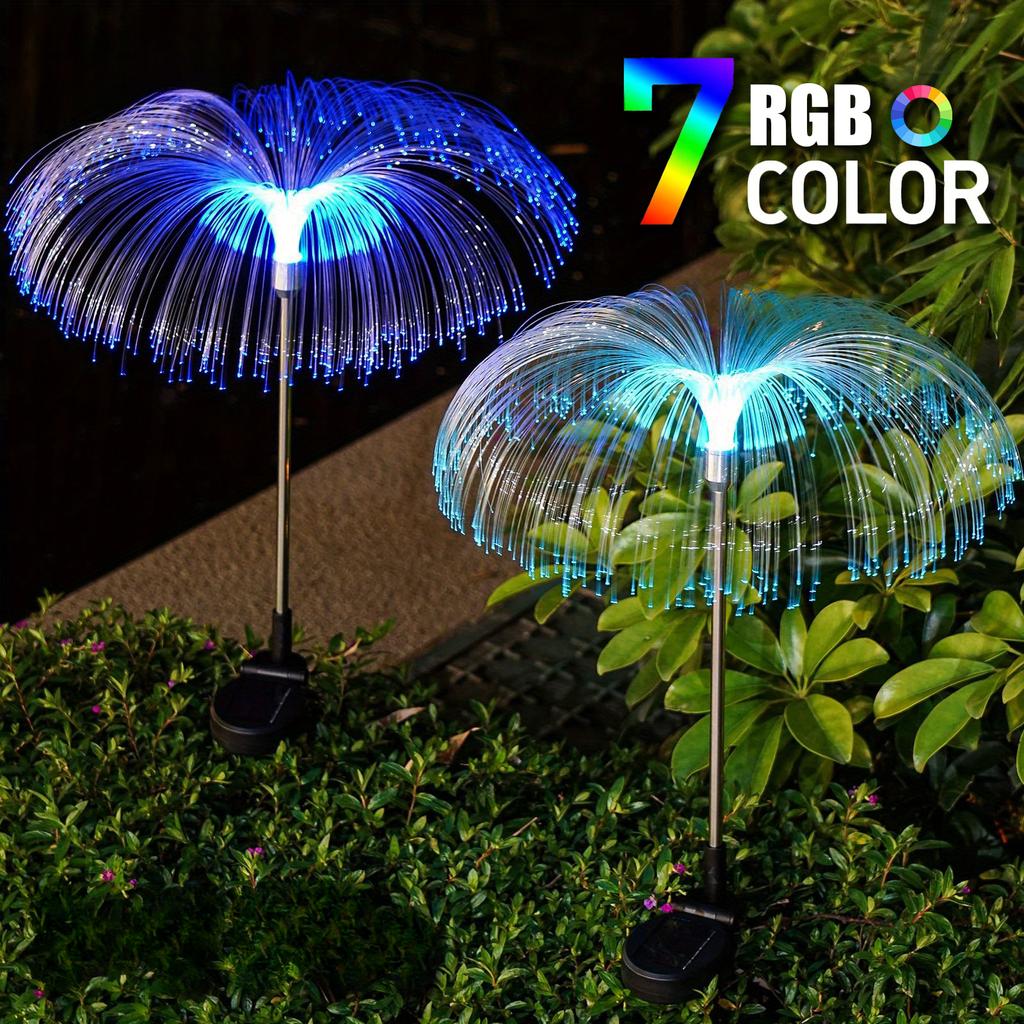 7Color Changing Outdoor LED Solar Pathway Lights Waterproof Jellyfish Decoration Garden Lawn Lights Walkway Patio Solar Lamp