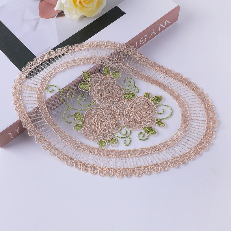 New Vintage Lace Coaster Placemat Embroidery Craft Bowls Coffee Cups Coaster European Style Fabric Anti-Scald Table Plate Mat