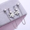 Sterling Silver Korean Snowflake Diamond Thread Earrings