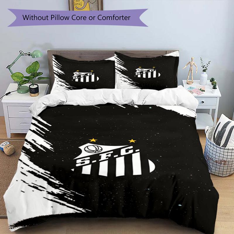 Powerful Football Crest Design Printed Pattern Duvet Cover Set – includes 1 duvet cover and 2 matching pillowcases Bedroom decor Christmas gifts