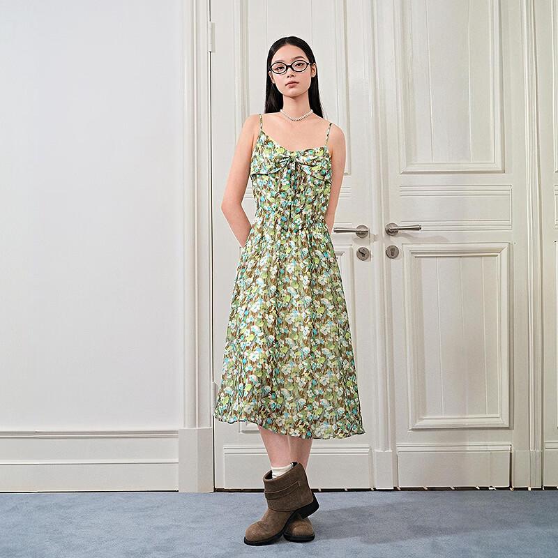Ledin Bow-Knot Waist Floral Slip Dress