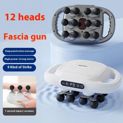 12-Head Fascia Gun High-Frequency Vibration Body Massage Gun Back and Waist Massager Massager Neck Shoulder Massager Masajeador