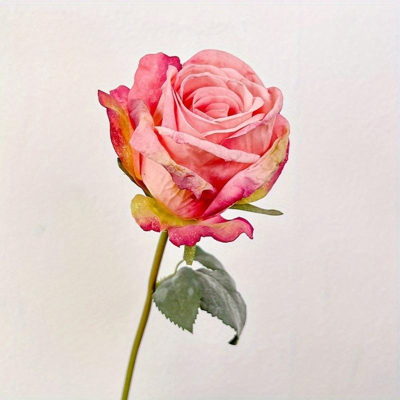 1Pc Baked Edge Greek Rose Artificial Flower Bouquet for Wedding Home Decoration Holiday Decoration Valentine's Day Gift Birthday