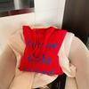 2025 spring and summer new mesh shoulder bag fairy wind lotus leaf edge handbag female vacation sewn chiffon tote bag