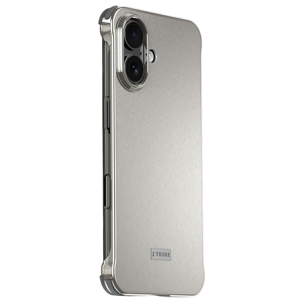 For iPhone 16 Case PC+Silicone+Alloy Matte Phone Cover