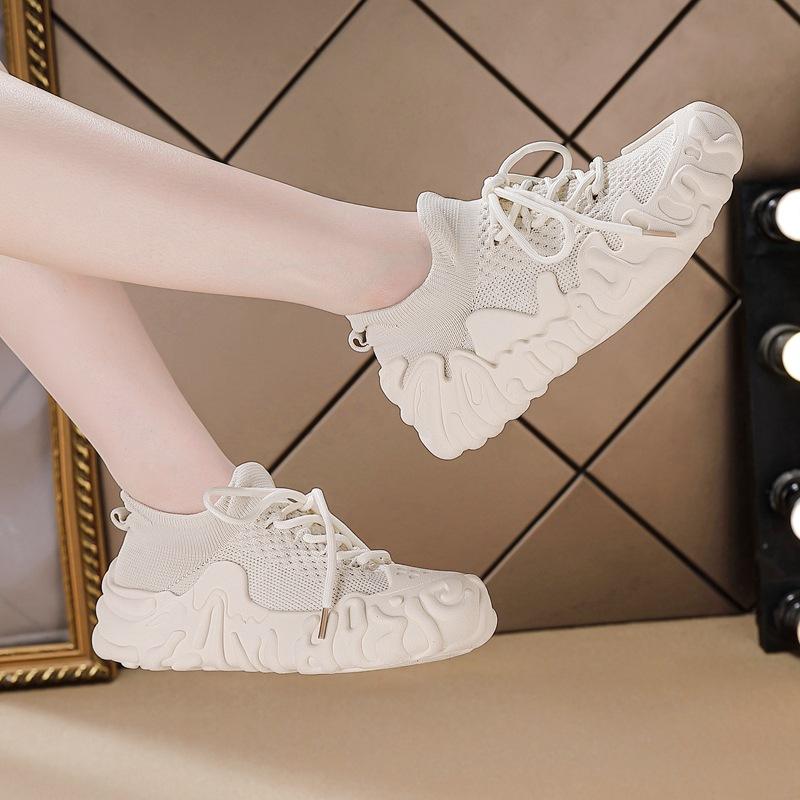 Spring and summer new socks fly-woven sneakers breathable coconut mesh foot cover dad shoes