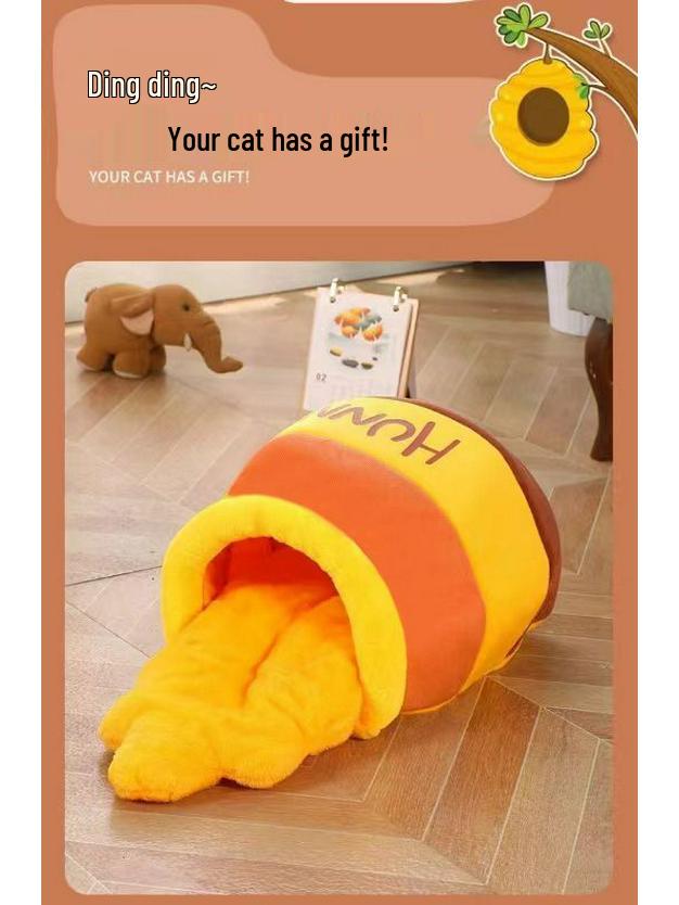 Removable & Washable Winnie the Pooh Panda Pet Bed with Thickened Cushion, Four Seasons Universal Design.