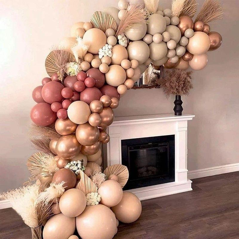 Vintage Coffee Cream Latex Balloon Set for Birthday Party Decoration Supplies