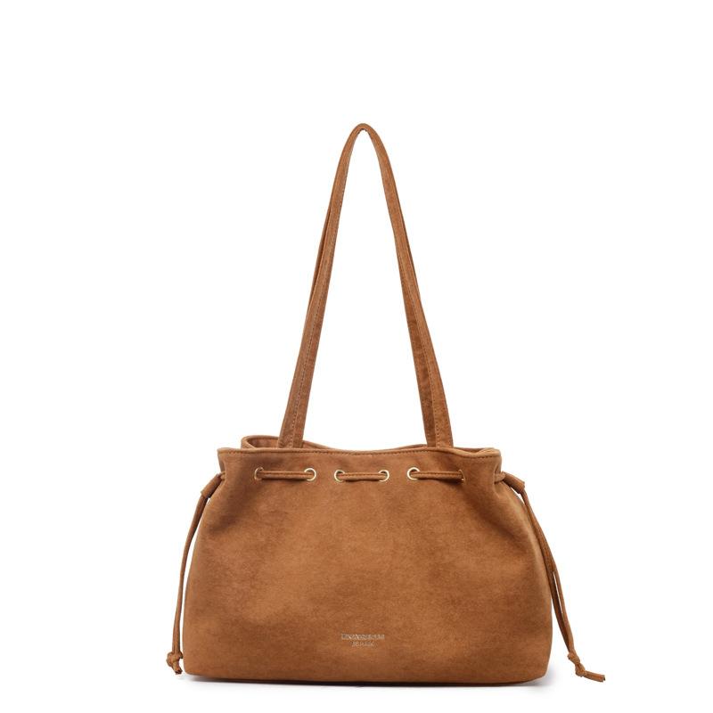 Large Capacity New Tote Bag 2025 Suede Casual Korean Version Ins Versatile Portable Shoulder Bag Fashion Trendy Light Luxury