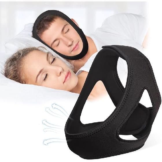 Crucial Chin Strap for Sleeping, Adjustable and Breathable Anti Snoring Chin Strap, Comfortable Anti Snoring Devices, Chin Strap for Snoring for Men Chinlon