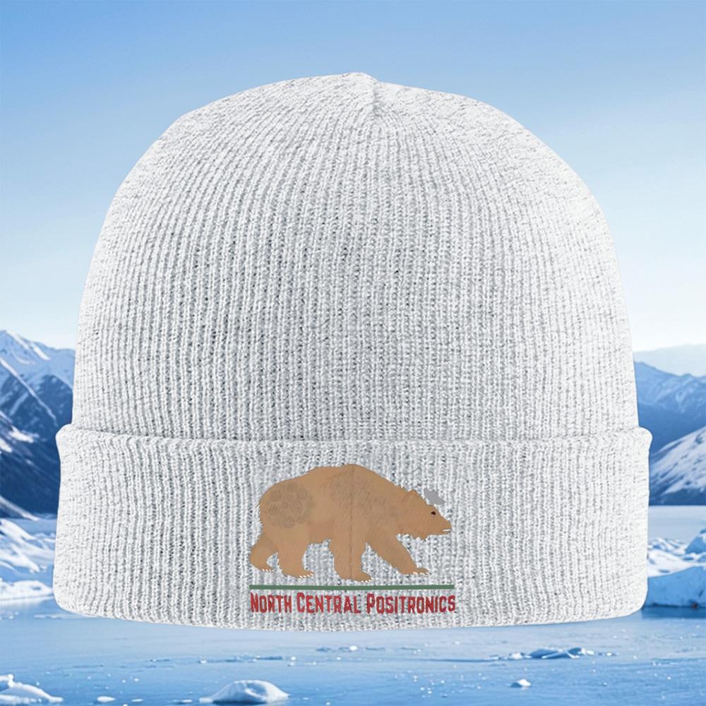 Bear silhouettesatellitecompany logoblack background Men Women Unisex Knitted Hat Beanie Pullover Cap Winter Thermal Warm Chr