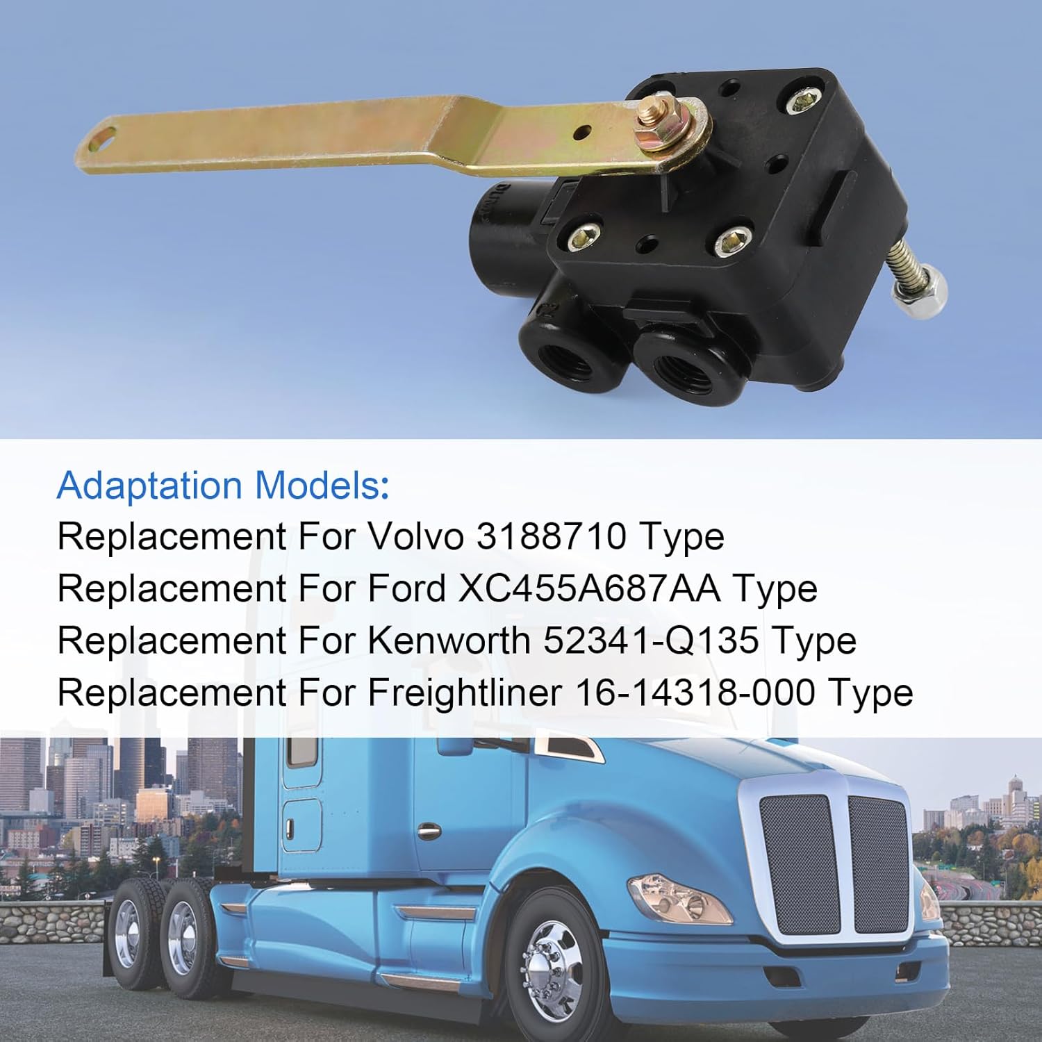 

Клапан регулирования уровня пола кабины, совместимый с Freightliner Ford Volvo Kenworth, Заменяет 52341-Q135 XC455A687AA 3188710