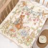Newborn Cartoon Print Gauze Swaddle Blanket - Two-Layer Infant Wrap, Absorbent Bath Towel