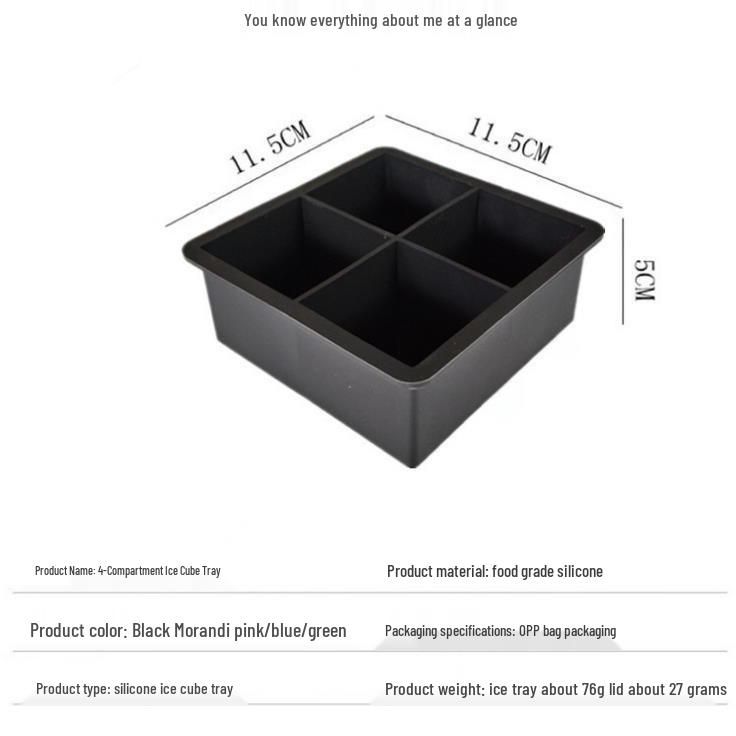 Silicone Ice Cube Mold with Lid - Food Grade Storage Box for Ice & Baby Food