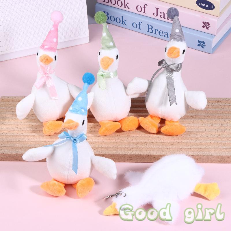 . 20Cm Goose Keychain Plush Pendant Fluffy White Stuffed Toy Cute Animal Bag Car Hanging Gift For Kids And Adults