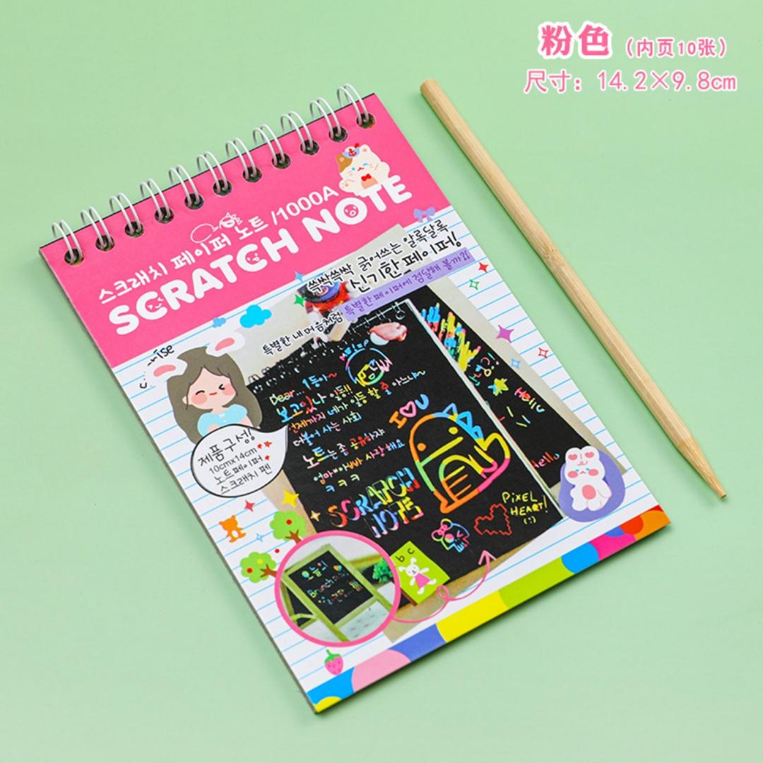 

Children DIY Colorful Scratch Book Rainbow Color Scratch Art Painting Drawing Books with Wood Stick Graffiti NoteBook Gifts