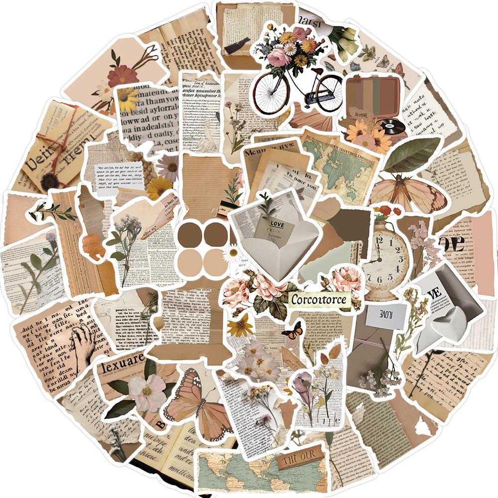 

50 Ретро Фрагмент Копирайтинг Граффити Наклейки Украшают Гитару Ноты Чемодан DIY Водонепроницаемые