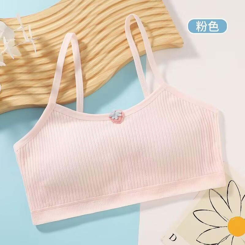 

Летний тренировочный льняной мягкий бюстгальтер для тонких девочек, спортивные бюстгальтеры для девочек-подростков, детская тема с надписью one size