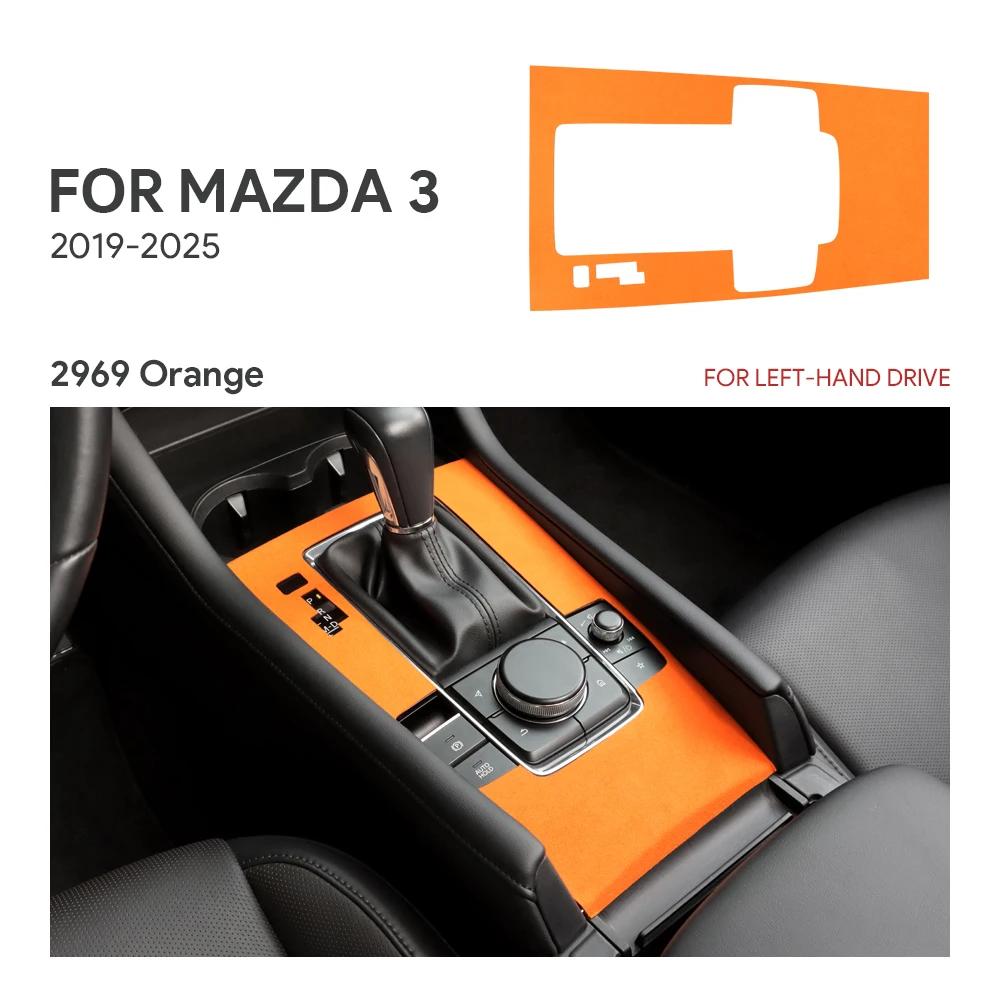 Oberes Wildleder-Zierleisten-Aufkleber LHD RHD für Mazda 3 Axela 2024 2025 Auto Mittelkonsole Schalthebel-Panel