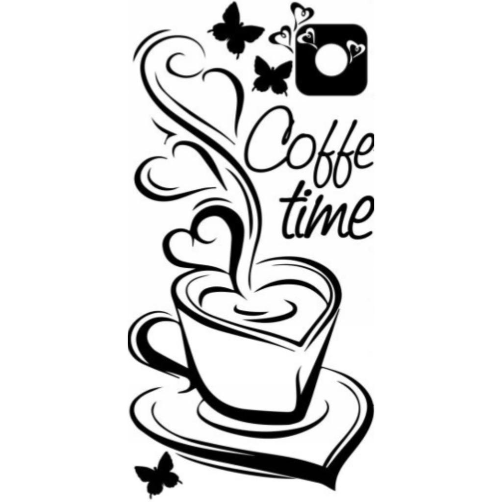 Naklejki do kuchni naklejka filiżanki kawa coffee serca 100 x 50 cm g265