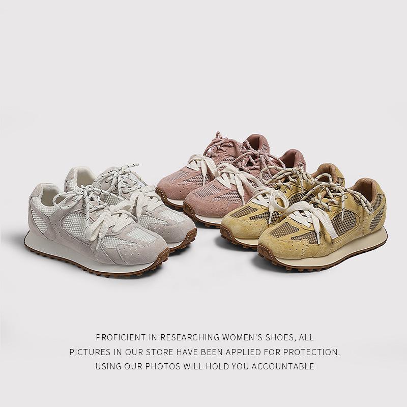 New Grape Mother With The Same Fashionable Retro Pair Of Shoelaces Spliced Mesh Versatile Casual Style Sports Shoes Women