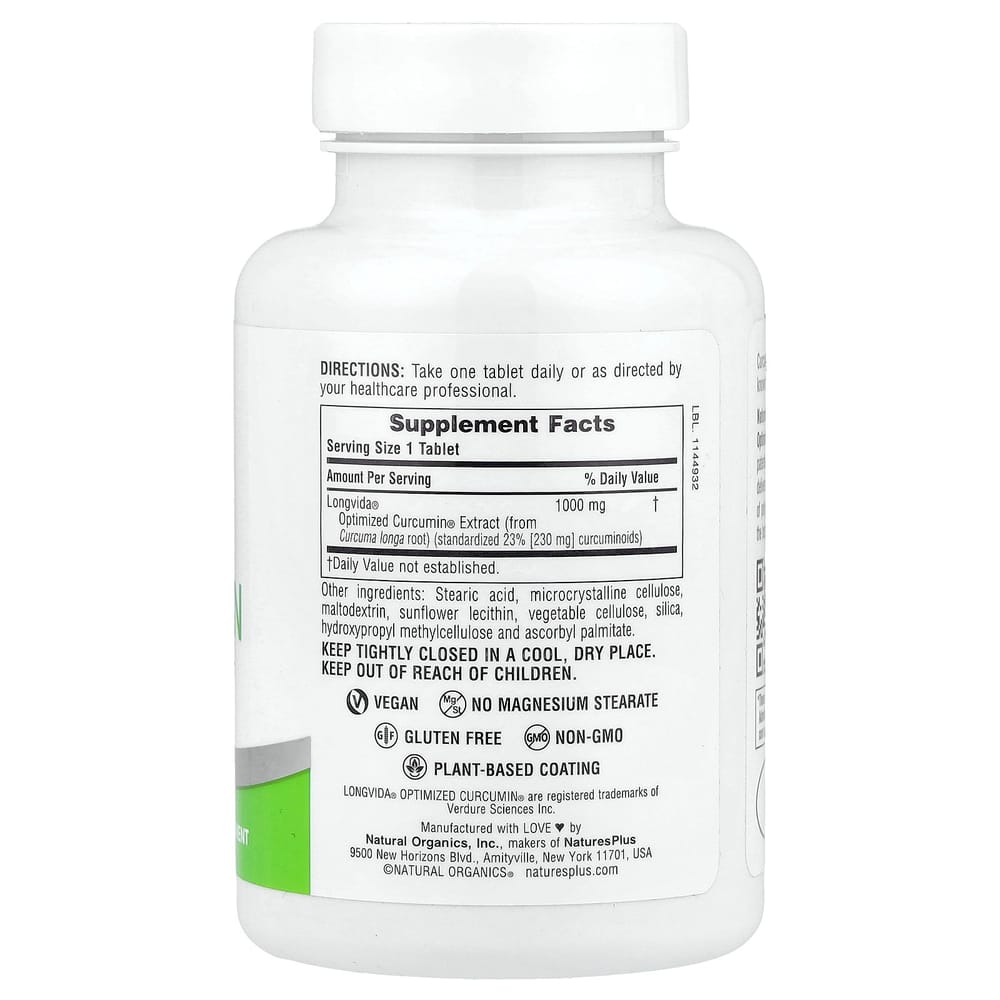 Nature's Plus Pro Longvida Curcumin 1000, 30 Tablets