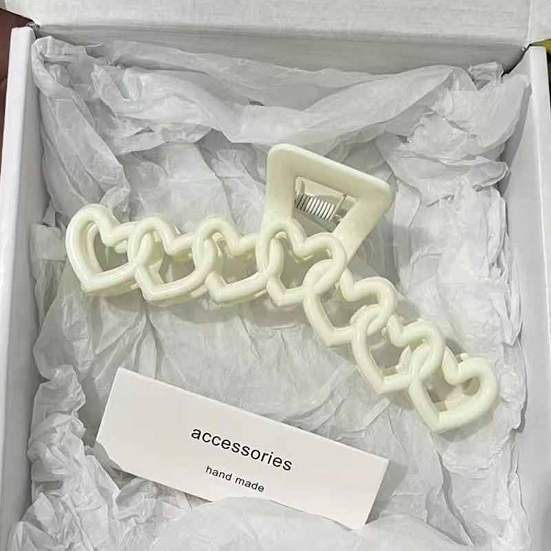 Hule Geometriske Hjerte Hårklemmer Bakhodet Hai-klemme Kvinner Jente Hodeplagg Hårspenne Tilbehør