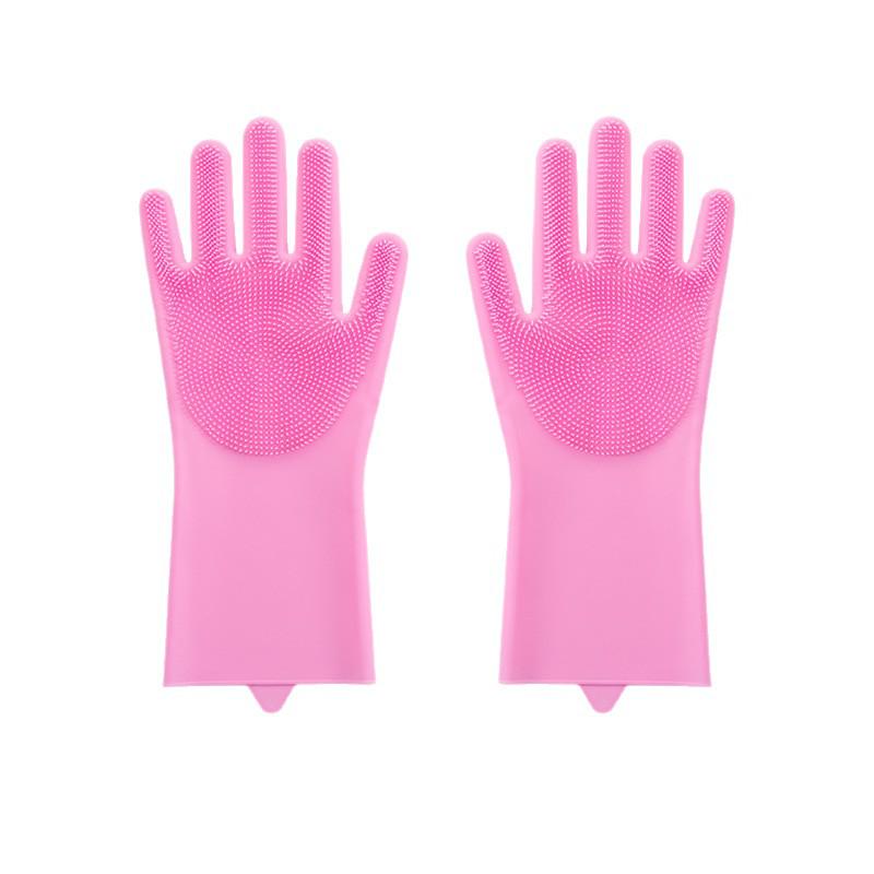 Magic Silicone Dishwashing Gloves - Durable, Waterproof Rubber Kitchen Gloves for Women, Household Cleaning, Scrubber, Dishwashing.