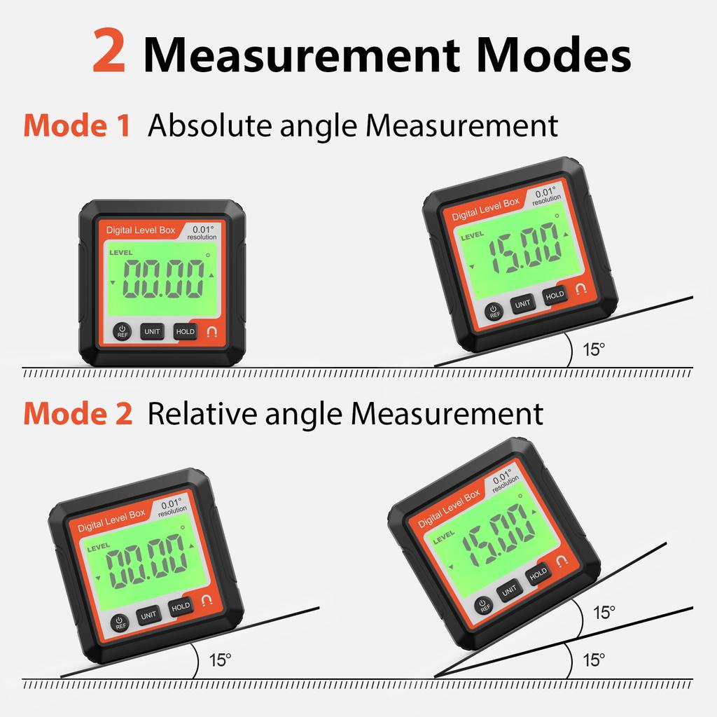 Magnetic Digital Level Angle Finder LCD Backlight Level Meter Inclinometer 4*90° Magnet Protractor Level Box For Woodworking