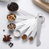 Stainless steel measuring spoon 4/6/7/8 pcs set with scale measuring ruler spoon kitchen coffee baking measuring tool set