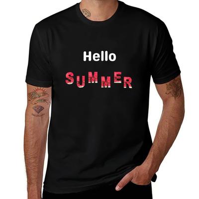 Hello Summer - Funny and Cute T-Shirt G Man T Shirts for Men Man T Shirts Cotton T Shirts for Man Graphic Tees T-Shirt