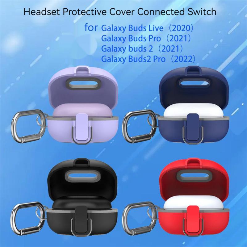Hovedtelefonetui Stødsikkert Beskyttelsescover Med Snor Karabin Kompatibel Til Samsung Galaxy Buds