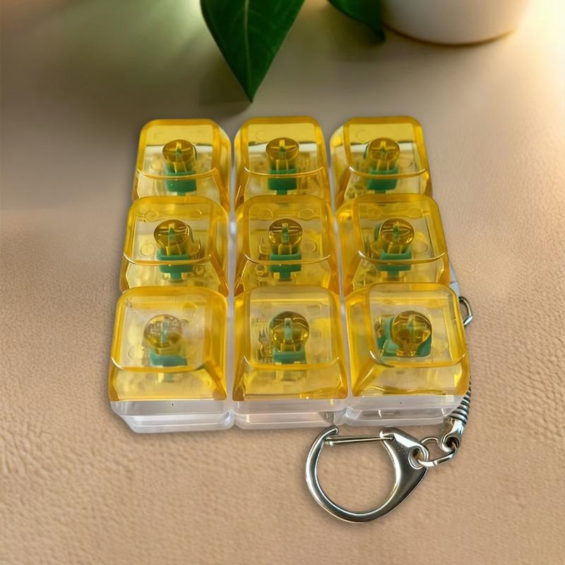 Hot 9 Keys Mechanical Keyboard Axis Tester Finger Keyboards Key Toy Stress Relief Fidget Button Toys Keycap Keychain Gift