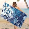 Ocean Starfish Coral Print Beach Towel Coastal Nautical Summer Beach Blanket Quick Dry Lightweight Absorbent Towel for Beach