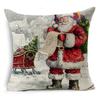 Santa Claus Linen Pillowcase Festive Decoration Cushion Pillowcase
