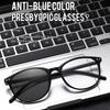 New Single-lens Photochromic Presbyopia Glasses Women's Fashion Round Frame High-definition Anti-blue Light Reading Glasses
