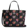 Mollie Heart Bolt Print Coated Canvas Tote Bag Women Tote Bags Black CW435-SVA47