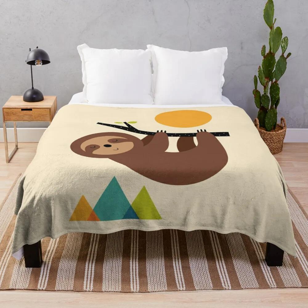 Sloth Flannel Throw Blanket Cute Animals Pattern Blanket for Kids Girls Boys Gifts Warm Lightweight Super Soft for Bed Couch