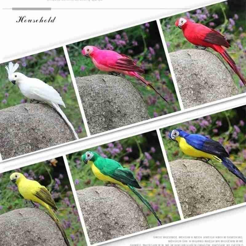 Simulation Parrot Garden Ornaments Creative Feather Lawn Figurine Ornament Animal Bird Outdoor Garden Party Prop Decoration Miniature