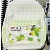 SchoolbagWTAII Sweet and cute four-leaf clover polka dot small pom-pom polka dot fresh green large capacity student backpack