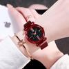 Women Watches Hours Mesh Magnet Starry Sky Watch Luxury Ladies Roma Dial Quartz Wristwatch
