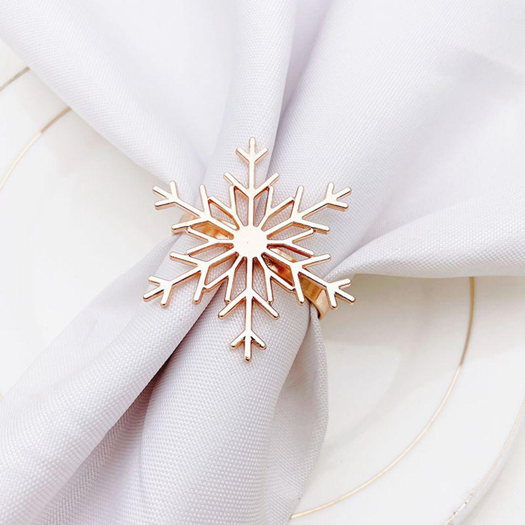 Shaped Silvery Napkin Holders Large Christmas Supplies Table Decor Napkin Buckle Napkin Ring