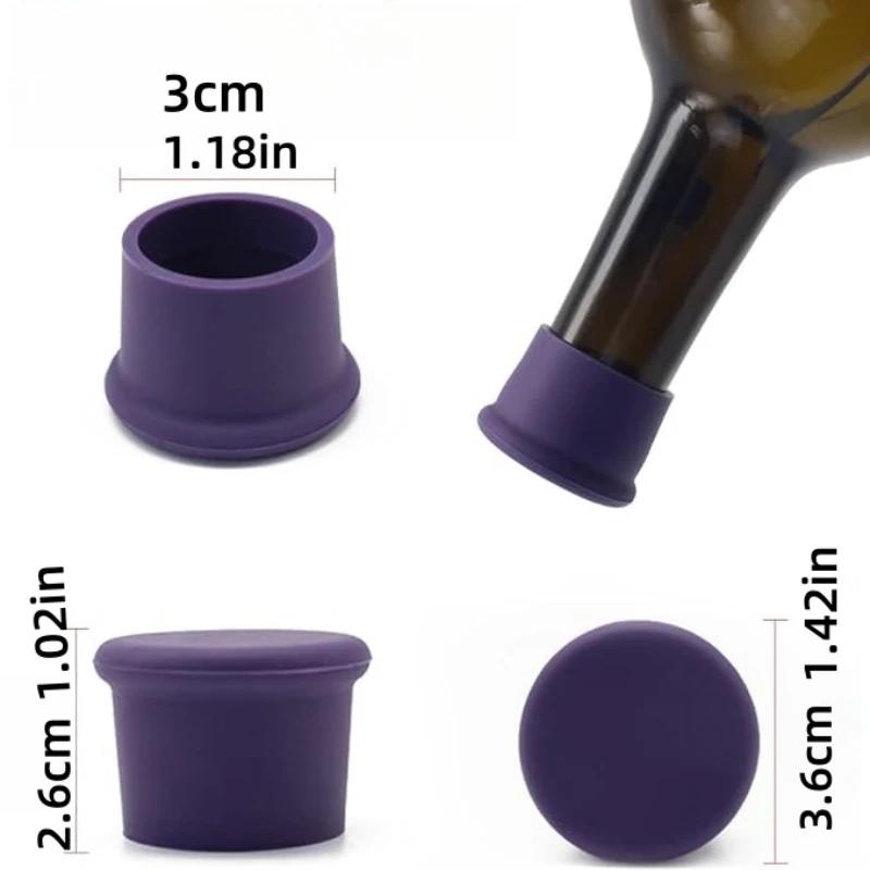 Reusable Silicone Wine Bottle Stopper 6 Colors Food Grade Airtight Leak Proof Round Corks for Beer and Wine Bottles